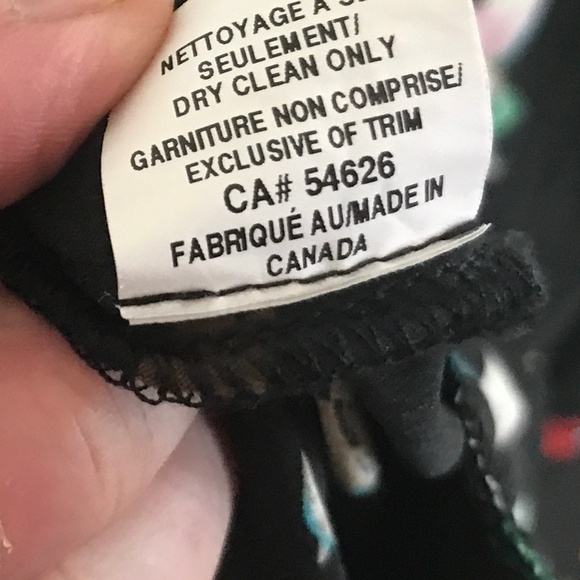 Vintage Shirt dress Barilà Tropical Tuccan Bird Print Black S - Picture 7 of 10